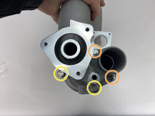 The two (2) orange circles show the locations of the 13mm flange nuts