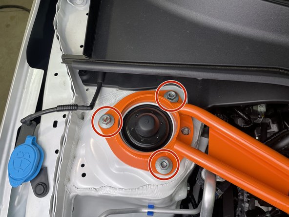 Install the three (3) OEM flange nuts