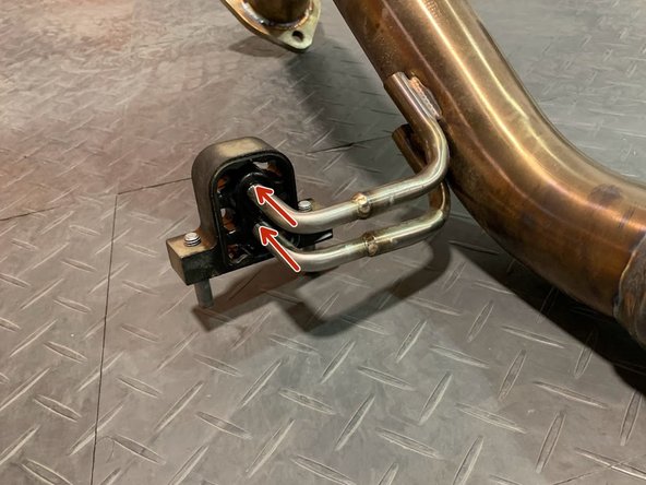 Reinstall the hanger on the 27WON front pipe