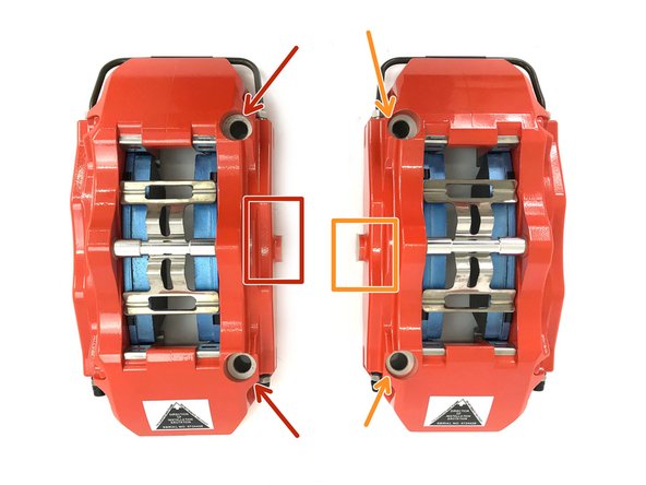 27WON BBK has directional brake calipers - therefore it is critical that the correct caliper is installed on the correct side of the vehicle