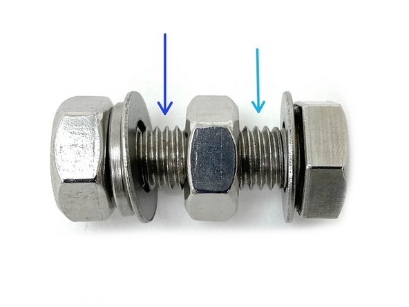 Hardware stack-up shown. Note location of hanger bar and muffler bracket