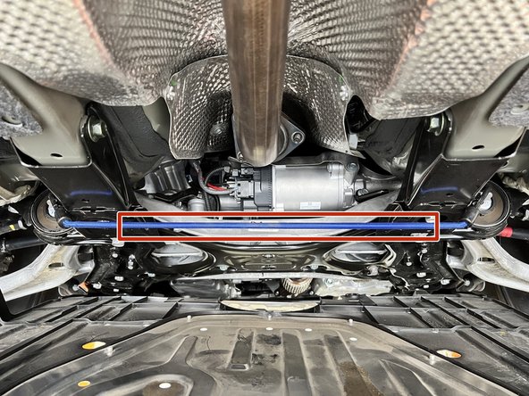 While not required it's helpful to set up a bungee cord under the front part of the exhaust to support it as the rest of the system is disconnected