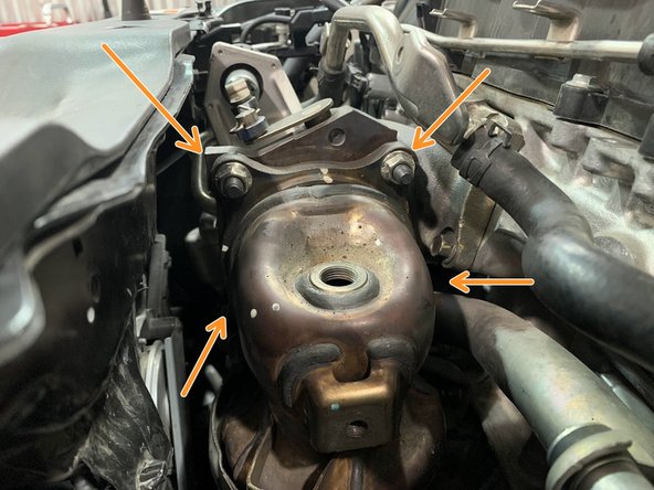 Reinstall the  downpipe onto the turbo over OE studs