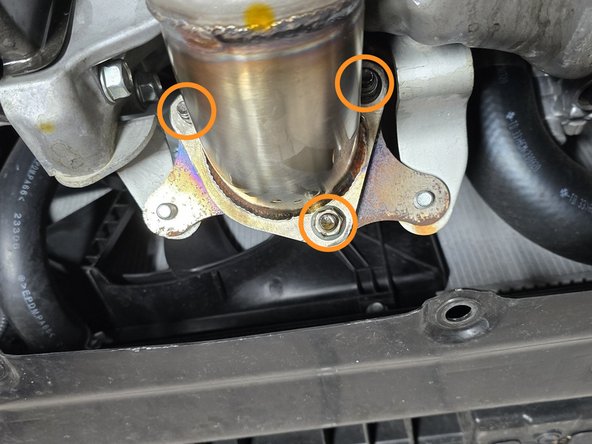 If you have the 27WON Down Pipe installed, use a 15mm socket to tighten the (3) nuts holding the front pipe to the down pipe