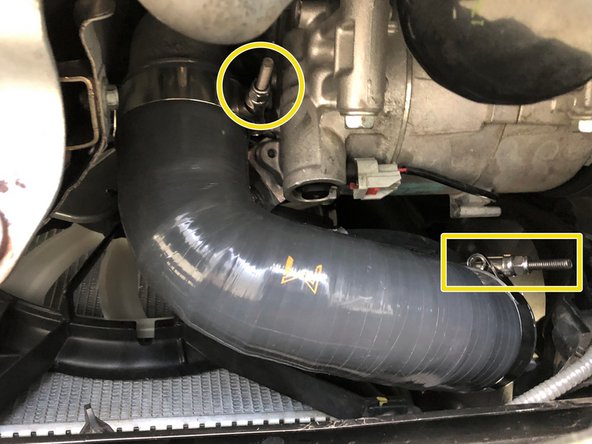 Correctly position the two 60-68mm clamps and tighten with a 10mm socket and ratchet until the silicone starts to bulge slightly at the edge of the clamp