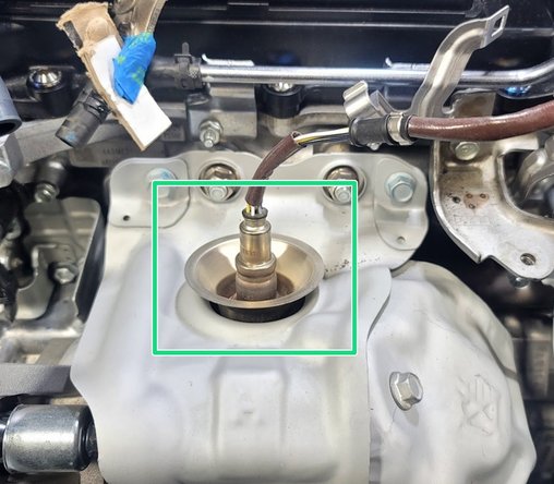 Use a 22mm specialty oxygen sensor socket to secure the primary oxygen sensor