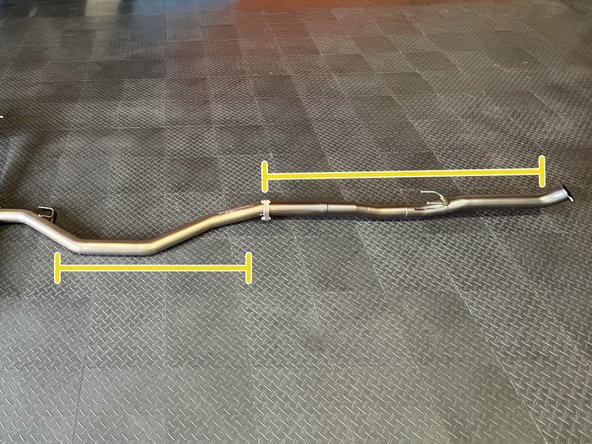 We recommend connecting the exhaust components as shown rather than installing each component on the car separately