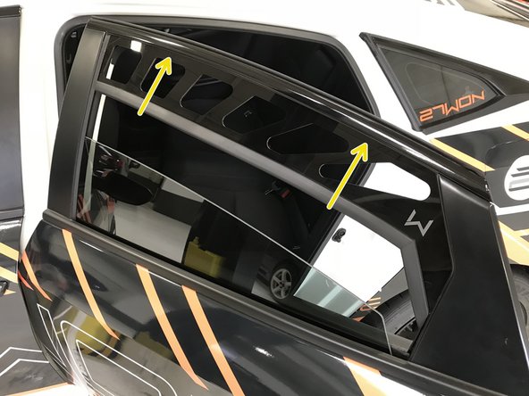 Place the right side of the window vent into the window seal as shown