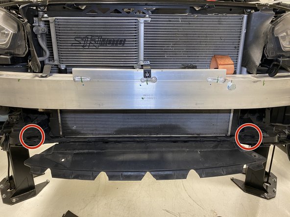 The rubber mounts will fit into the mounting pockets shown with the red arrows