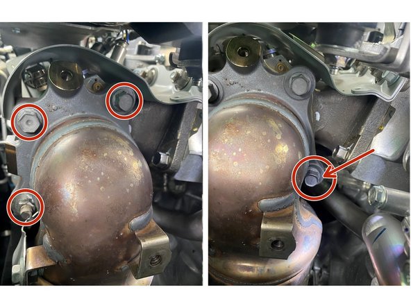 You may now install the 27WON catted downpipe into the car via the reversed order of removing it, by entering from the bottom of the vehicle