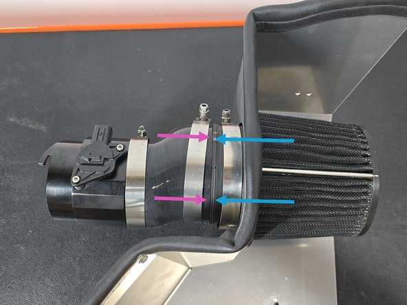 Place the following clamps over the silicone in the order shown