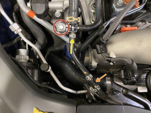 Use a 10mm socket to install the bolt holding the &quot;T&quot; connection.  Torque to 8-10 ft-lbs