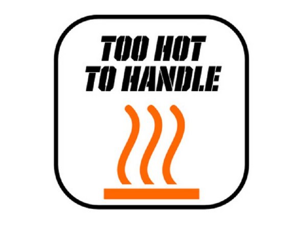 After prolonged driving the radiator shroud can get to temperatures in excess of 140 degF. Do not touch the surface immediately after driving and allow the shroud to cool down fully before touching