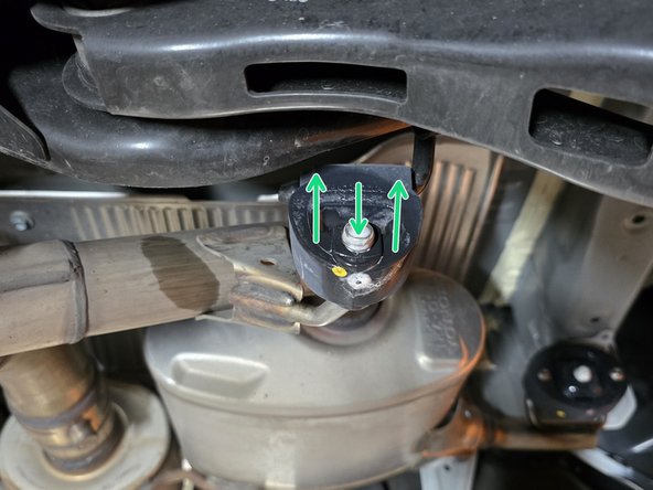 Shown is the drivers side rear hanger, repeat this for the passenger side