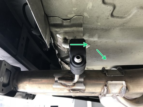 Pull the rubber hangers off the chassis hanger rods and rotate downward; the rubber hangers will stay on the exhaust