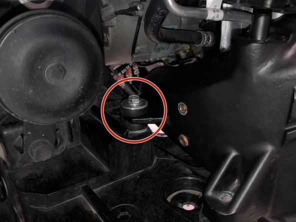 Tighten the bolt at the rear hot side mounting location until snug using a 10mm wrench