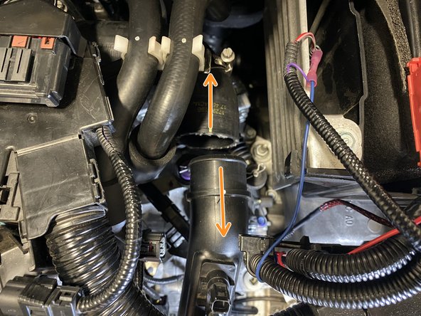 Slide the cold pipe out of the throttle body hose