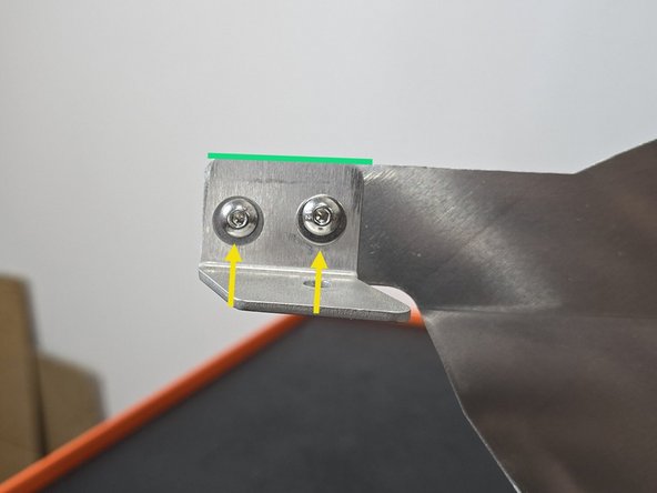 Using the provided M5 hardware secure the inlet bracket as shown