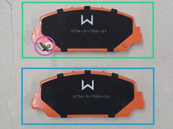 Remove the inner brake pad. This will come straight out to the side as shown