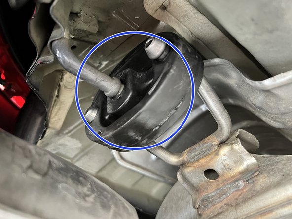 Shown is the driver-side rear hanger, repeat this for the passenger side