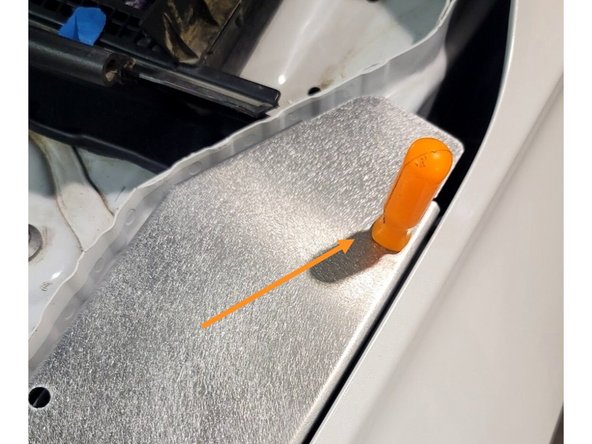 Place shroud into position. Make sure to line up the other three mounting holes. You can secure mount in place with finger tight hardware if you like