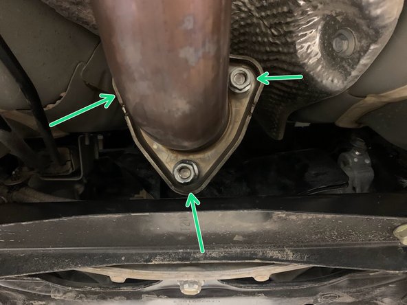 Support where the exhaust meets the front pipe with a bungee cord