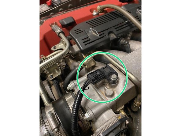 The first step is to locate the MAP Sensor on your engine. The Map Sensor will be located in your intake manifold