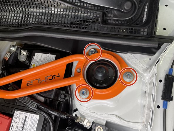 If your 27WON front strut tower bar is not yet installed, skip to next step