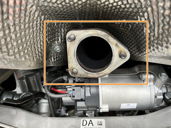 Place &quot;house gasket&quot; on stock front pipe as shown
