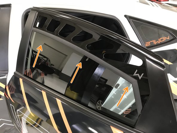 There should not be a gap between the rubber molding and the window edge