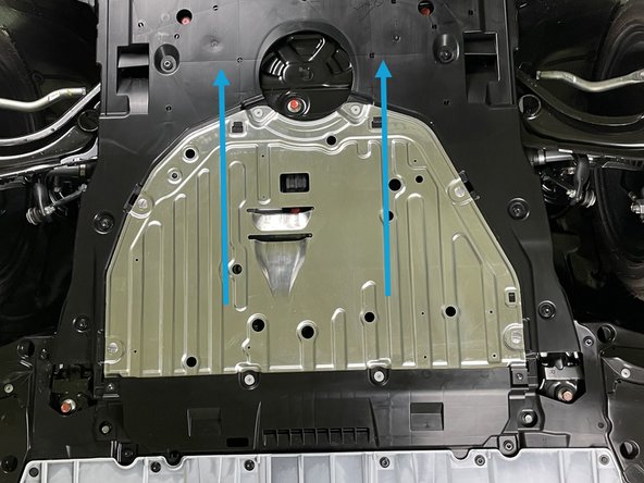 Locate the engine undertray to gain access to the OEM hot side boost tube and lower section of the OEM cold side boost tube