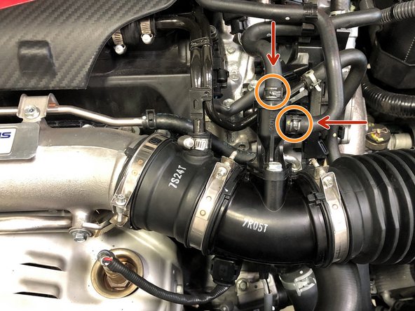 Reinstall the two hoses onto the EVAP solenoid