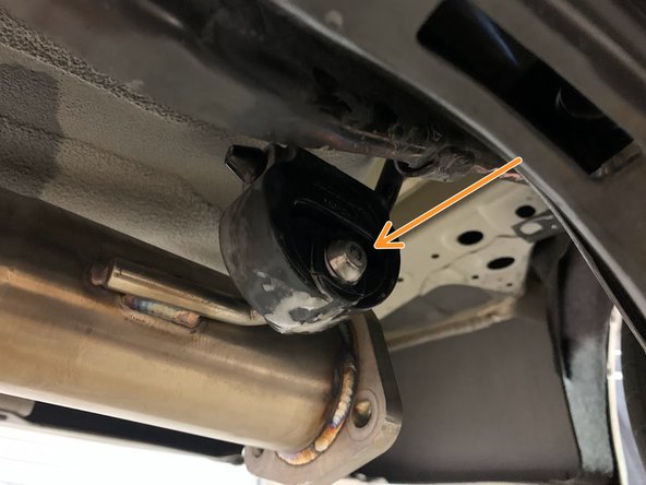 Reconnect the rubber hanger to the exhaust hanger