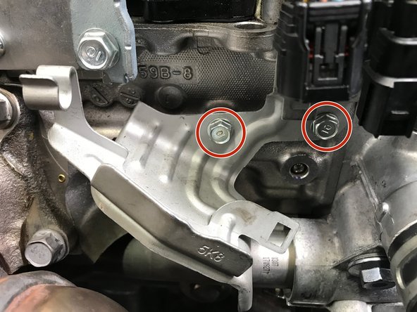 Use a 10mm socket &amp; torque wrench to install the two (2) 10mm bolts and bracket.  Torque to 8-10 ft-lbs