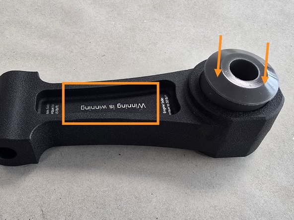 Some poly kits come with a metal washer. If this is the case then one piece of poly has a flat section the other does not. If your poly kits doesn't have a washer then both poly are the same