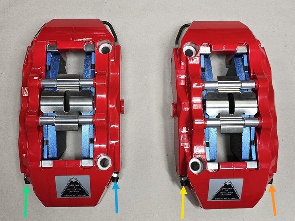 Clean all brake line connections at chassis and caliper with brake clean spray and clean rag