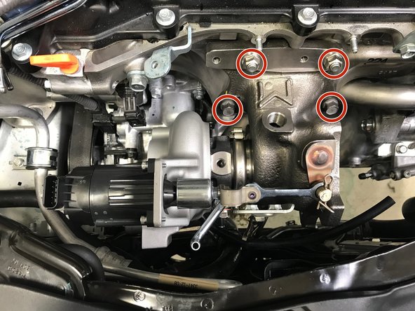 Install the Turbo onto the engine as shown in the reverse order of removal.