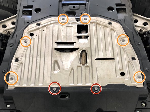 Locate the engine undertray for later access to the hot side boost tube