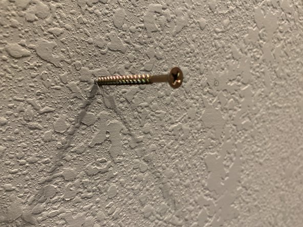 For the spots you're anchoring directly to a stud pre-fasten the gold screw to the stud using a screw gun to make sure you are making good contact with the stud. Mark this hole with an "S" to be clear this is a stud location when you do final mount.