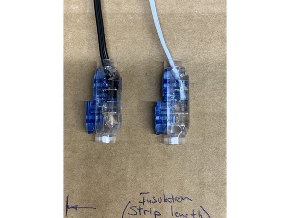 These splice connectors require no special tools to engage and are designed to handle up to 5A of continuous current, more than enough for this particular application. Pliers can be very helpful to complete the crimping process.