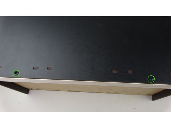 Finish securing the beam into place using the 3/4" Black Wood screws.