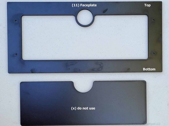 This panel only contains Faceplate (11).  The center section that comes from within the Faceplate is not used.