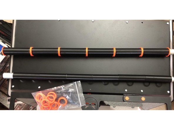 If you have version 2.3 the "Parts Pack R" the "RollerSet wiht the Roller Flange from Parts Pack F will replace these steps. Just insert the flange inbetween printed tubes.