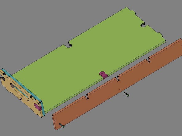 IMG 1 - Locate x1 Front Panel, x2 Flush Anchors and x2 16mm TF Screws.