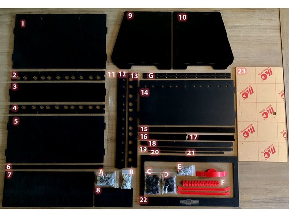 NOTE: PANEL 5 HAS BEEN REPLACED BY A SECOND PANEL 14 IN THE LATEST VERSION TO ALLOW MORE FLEXIBILITY OF CONFIGURATION WITHOUT HAVING TO DISASSEMBLE. ADDITIONAL PLUGS HAVE BEEN PROVIDED TO SEAL ANY UNUSED EXIT HOLES.