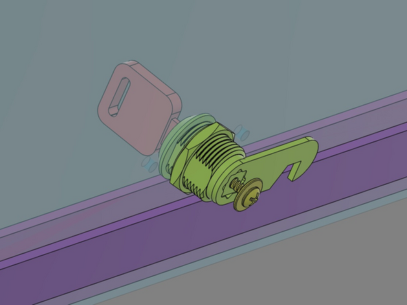 IMG 2 - Insert the Body of the Lockset through the hole in the Lid.  Orient the Body so it aligns with the flat-side of the opening (as shown).