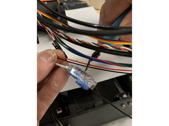 Loosely route the E3D extension wires along the main wire loom and cut the existing Prusa wires to length.