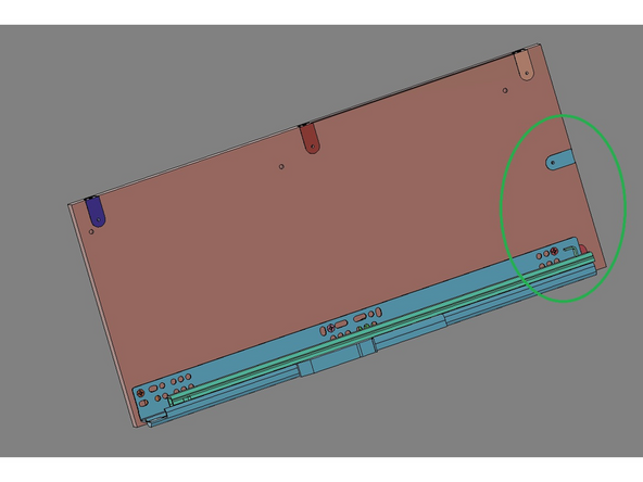 IMG 2 - Align the Left Glide with a Side Panel with the finished face forward. The first hole in the Left Glide will align with the first hole in the Side Panel.