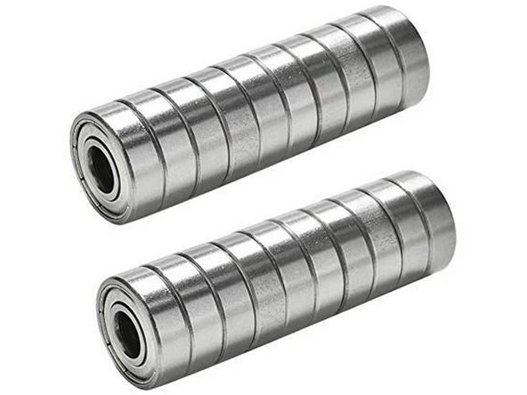 The RepBox uses standard 608 skate bearings for its flange roller style assemblies