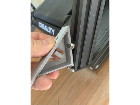 Re-place the t-nuts and screws in the track and line up the notched holes on your 3D printed bracket mount so it lines up with the screws and T-Nuts